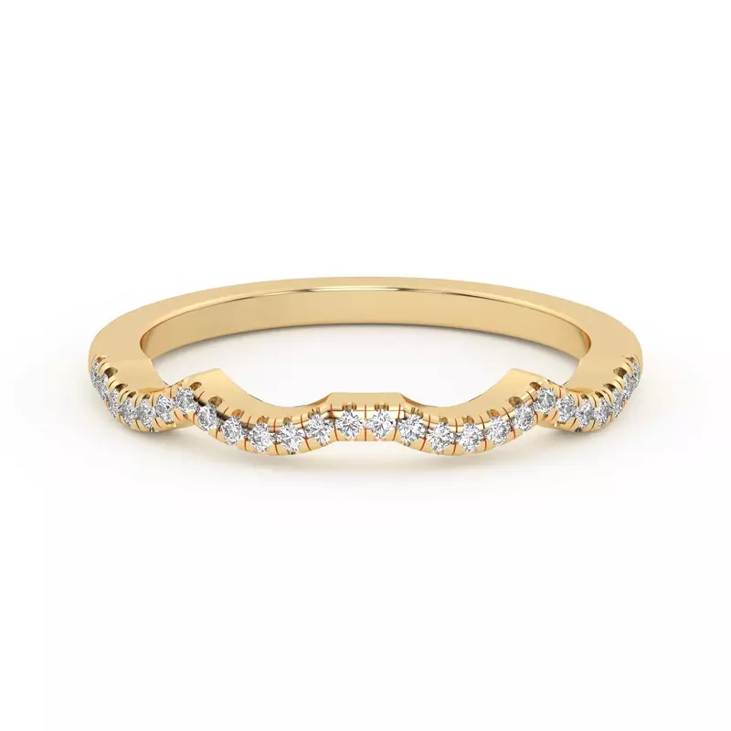 18K Yellow Gold Infinity Curved Diamond Band