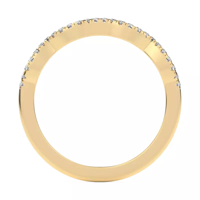 18K Yellow Gold Infinity Curved Diamond Band