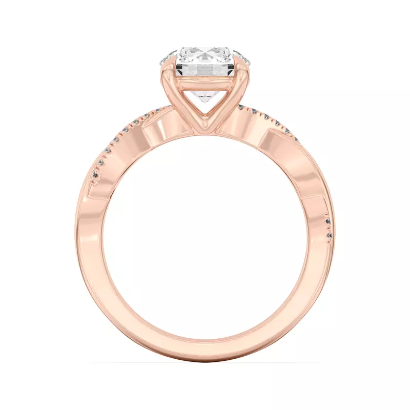 14K Rose Gold Hana Diamond Twist Engagement Ring