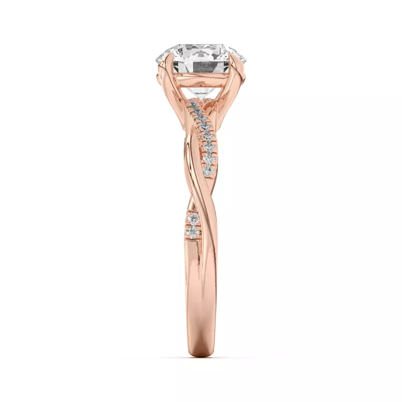 14K Rose Gold Hana Diamond Twist Engagement Ring