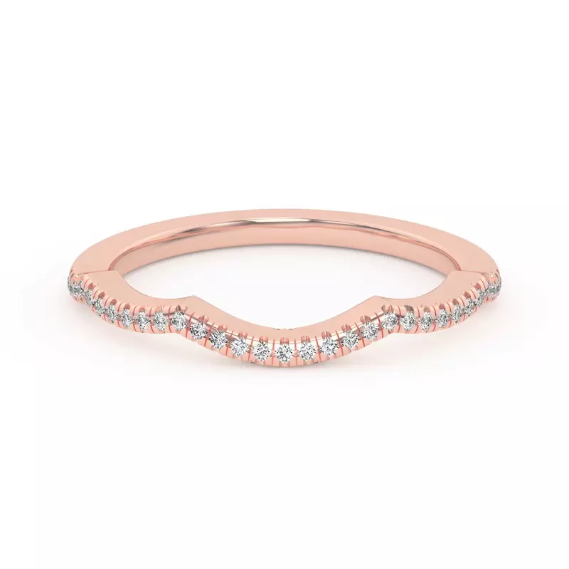 14K Rose Gold Hana Diamond Curved Band