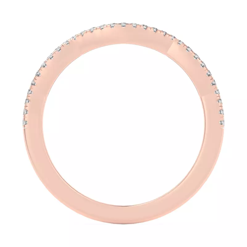 14K Rose Gold Hana Diamond Curved Band