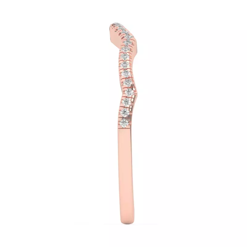 14K Rose Gold Hana Diamond Curved Band