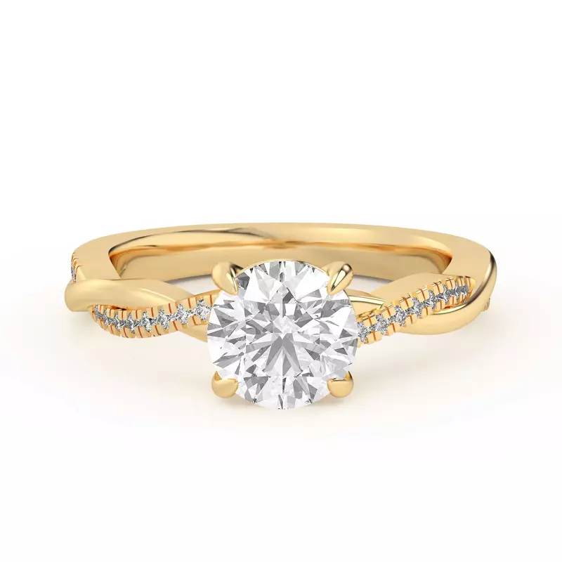 14K Yellow Gold Hana Diamond Twist Engagement Ring
