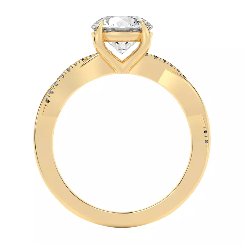 14K Yellow Gold Hana Diamond Twist Engagement Ring