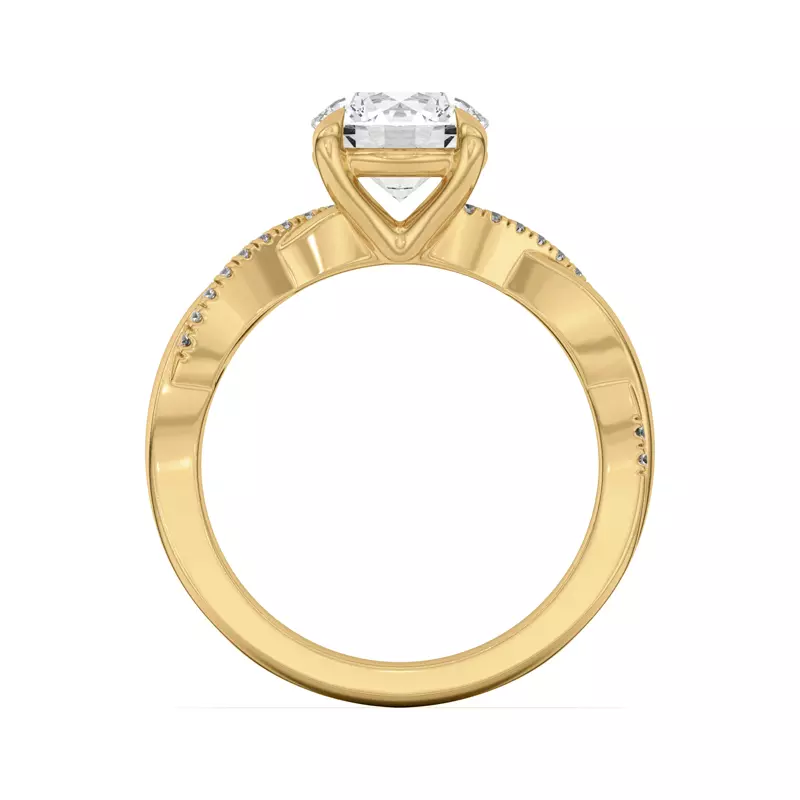 18K Yellow Gold Hana Diamond Twist Engagement Ring
