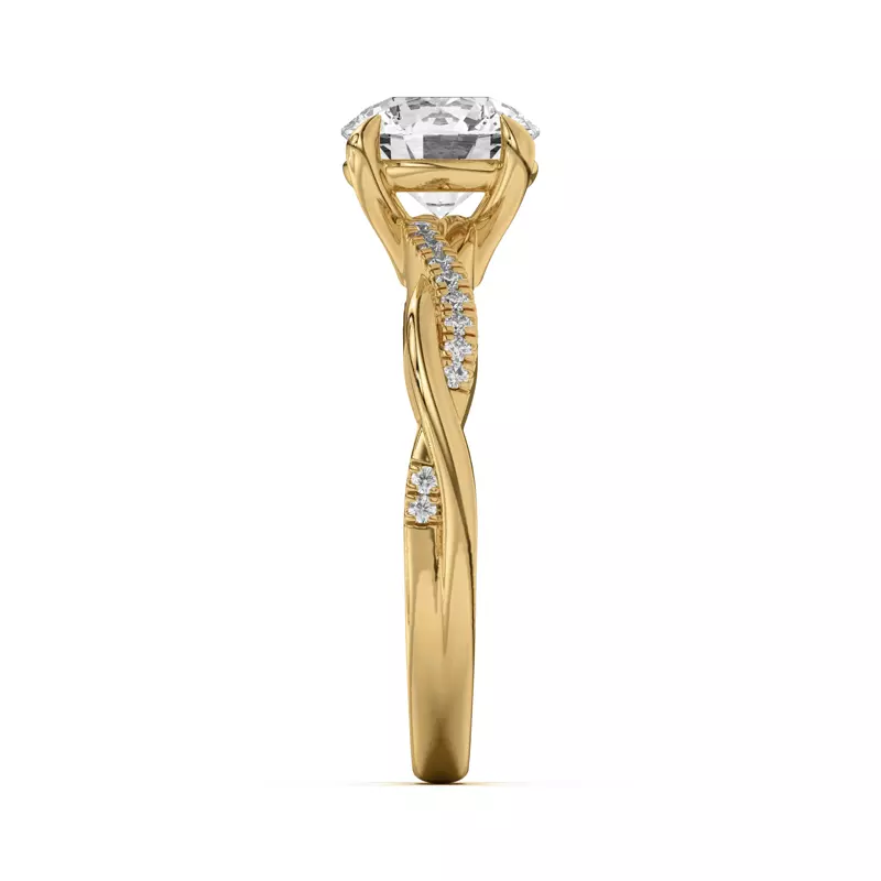 18K Yellow Gold Hana Diamond Twist Engagement Ring