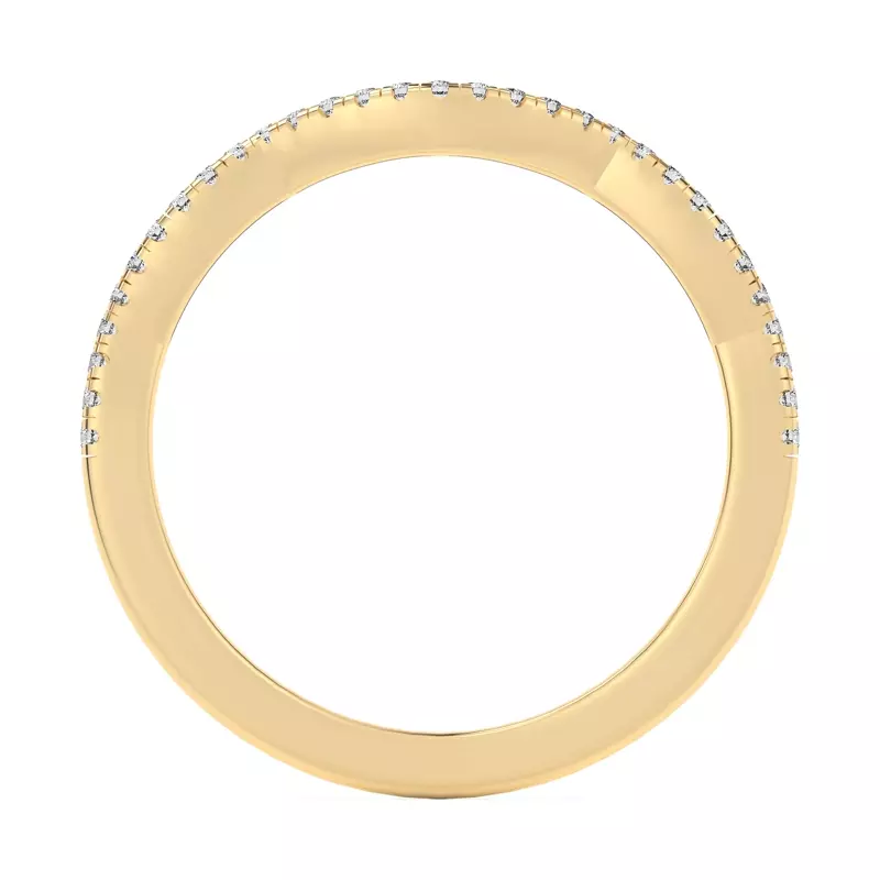 18K Yellow Gold Hana Diamond Curved Band