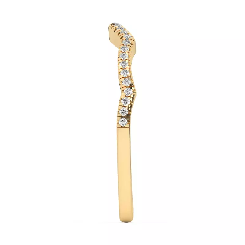 18K Yellow Gold Hana Diamond Curved Band