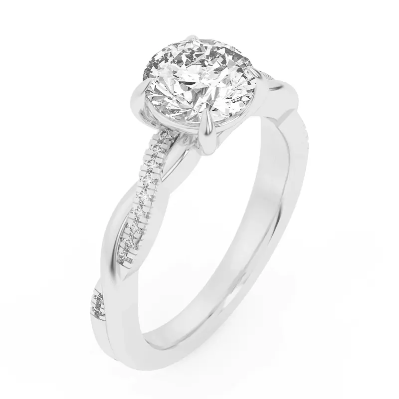 Platinum Hana Diamond Twist Engagement Ring