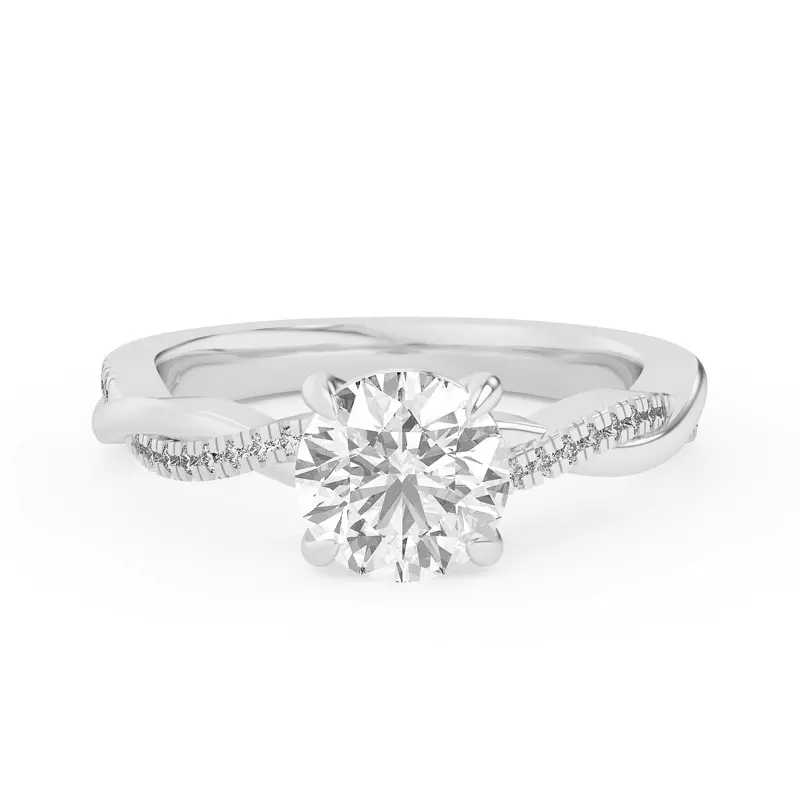 Platinum Hana Diamond Twist Engagement Ring