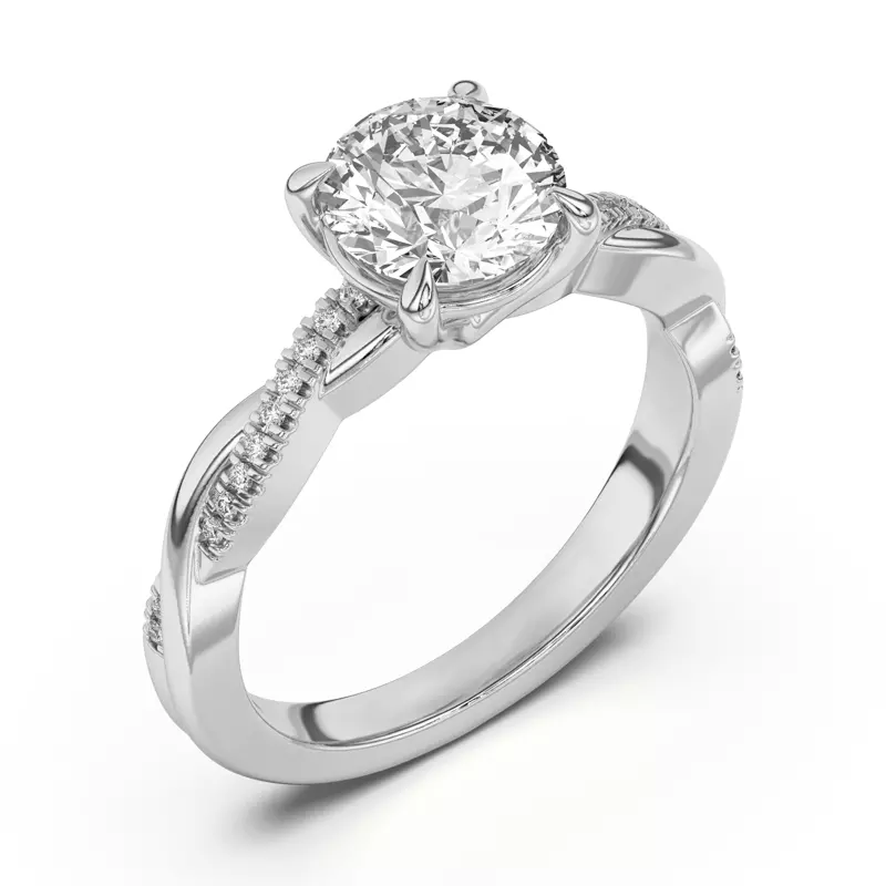 Platinum Hana Diamond Twist Engagement Ring