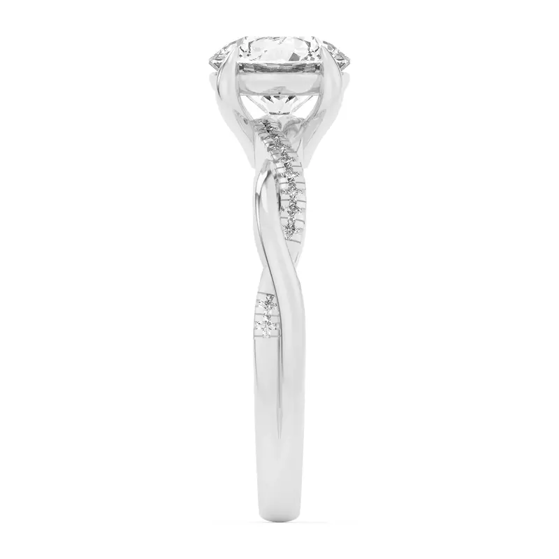 Platinum Hana Diamond Twist Engagement Ring