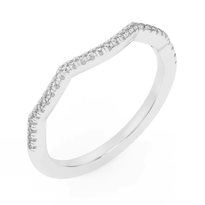 Platinum Hana Diamond Curved Band