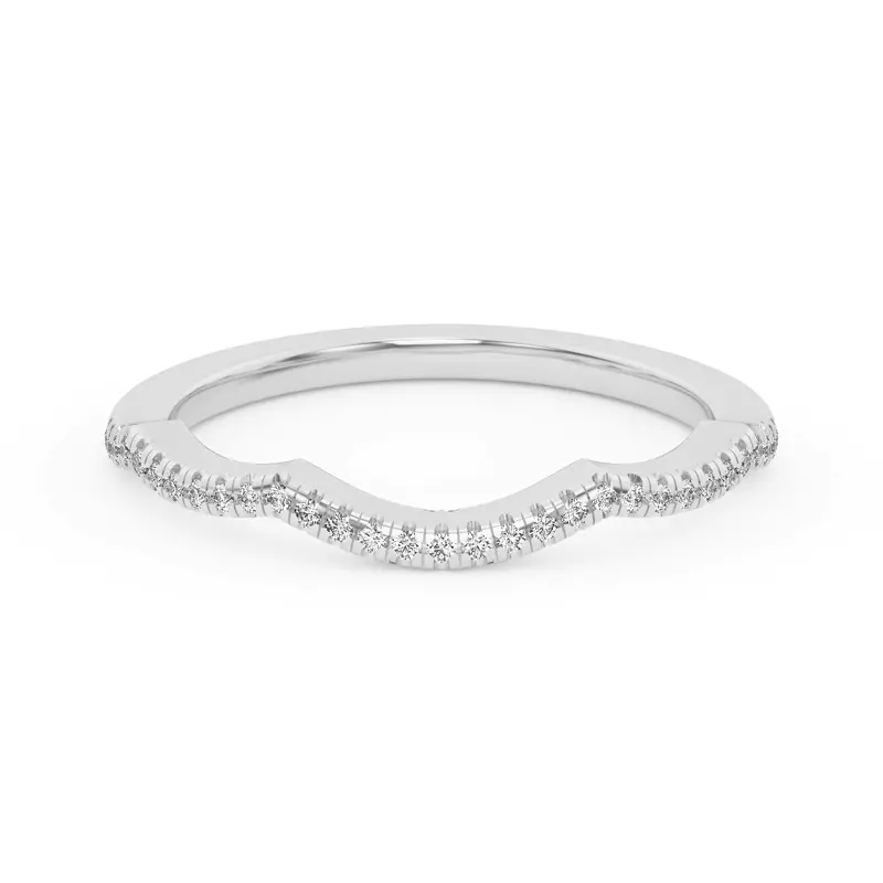 Platinum Hana Diamond Curved Band