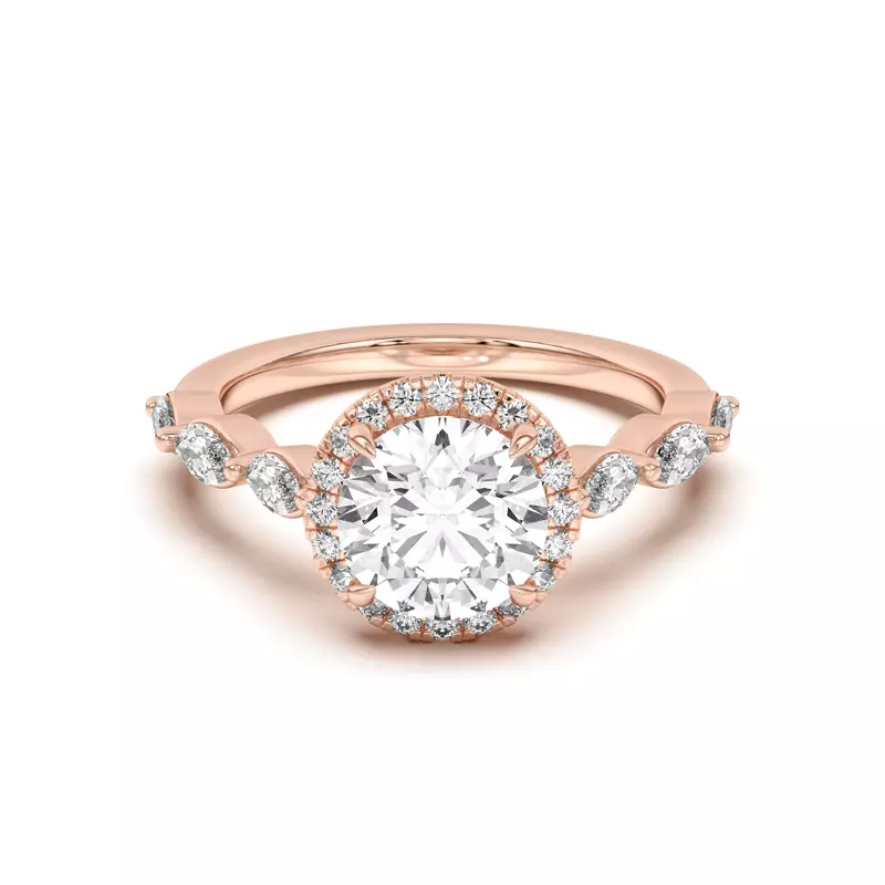 Everly Marquise Engagement Ring With Halo 
