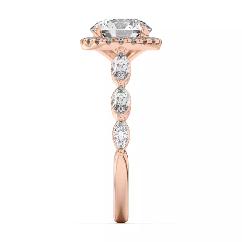 14K Rose Gold Everly Marquise Engagement Ring With Halo 