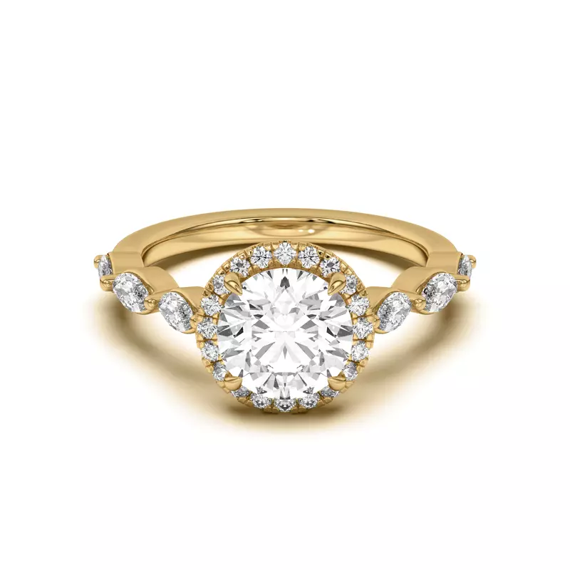 Everly Marquise Engagement Ring With Halo 