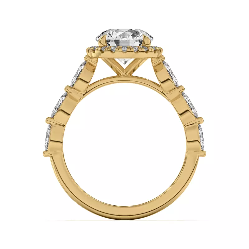 14K Yellow Gold Everly Marquise Engagement Ring With Halo 