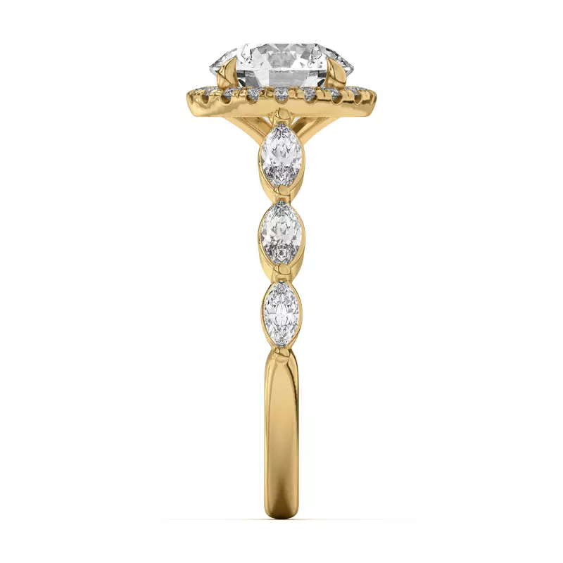 14K Yellow Gold Everly Marquise Engagement Ring With Halo 