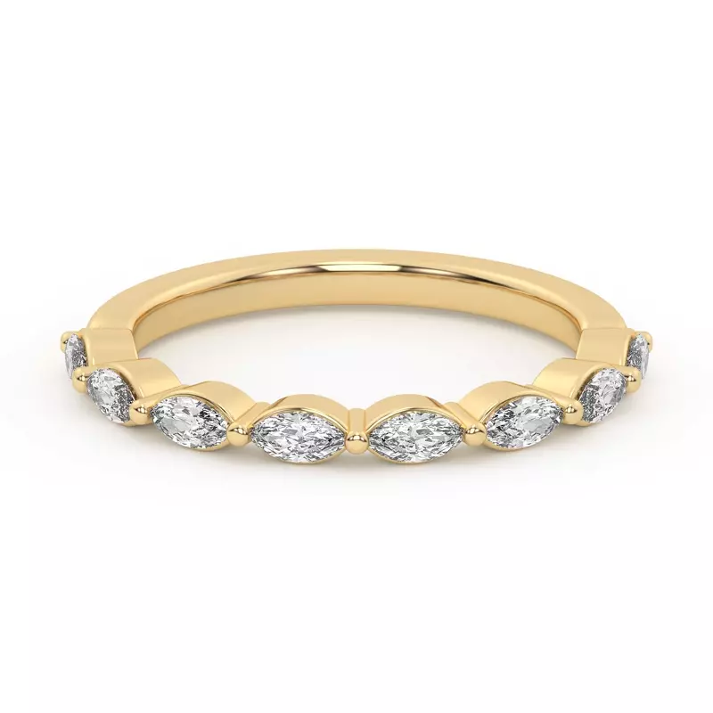 14K Yellow Gold Everly Marquise Diamond Band