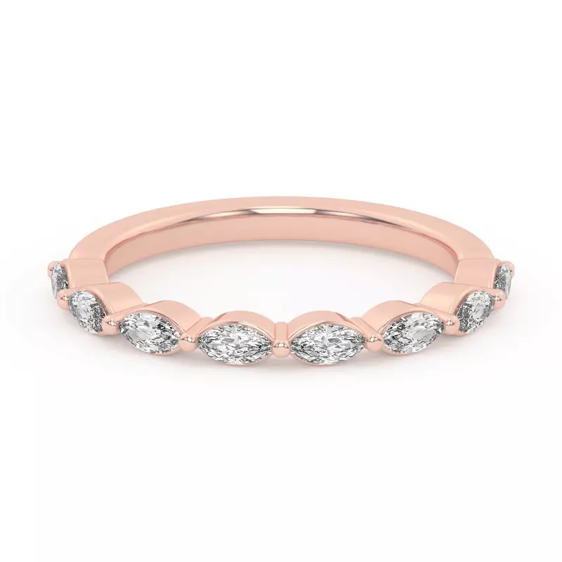 18K Rose Gold Everly Marquise Diamond Band
