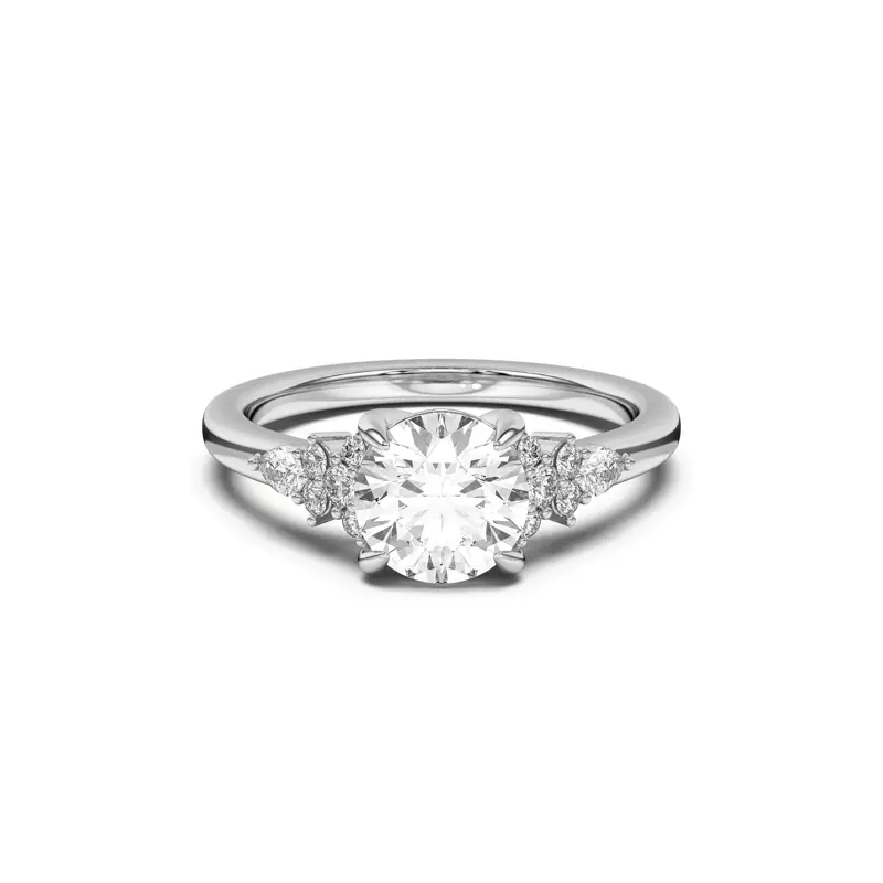 Belinda Pear and Round Diamond Cluster Engagement Ring