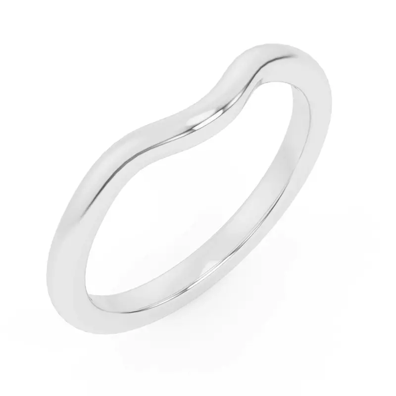 14K White Gold Belinda Curved Band