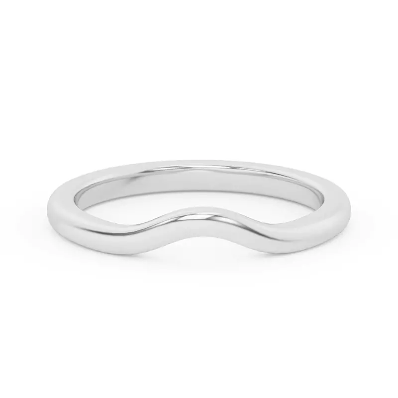 14K White Gold Belinda Curved Band