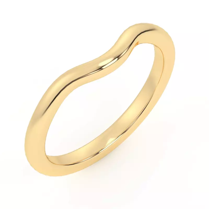 14K Yellow Gold Belinda Curved Band