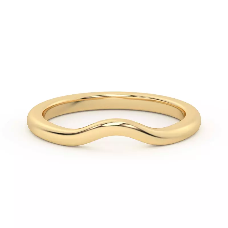 14K Yellow Gold Belinda Curved Band