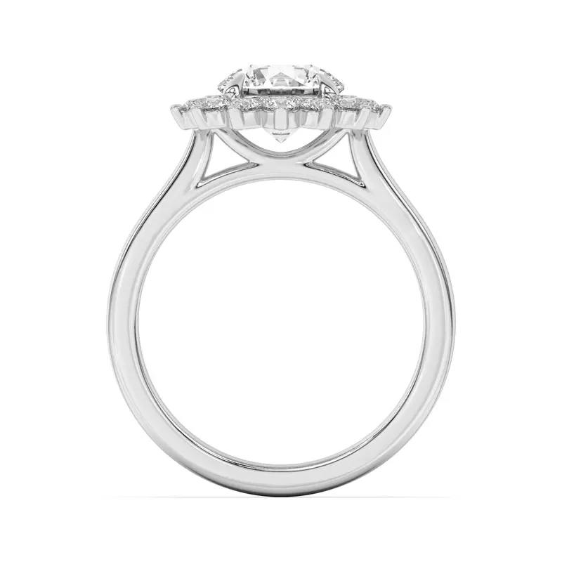 18K White Gold Nova Burst Halo Engagement Ring