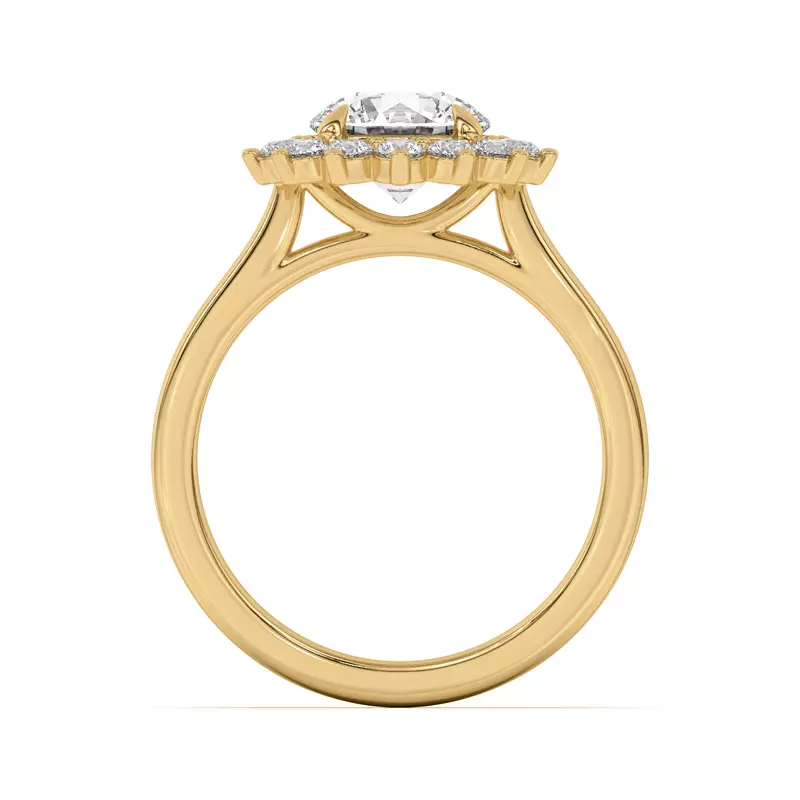 18K Yellow Gold Nova Burst Halo Engagement Ring