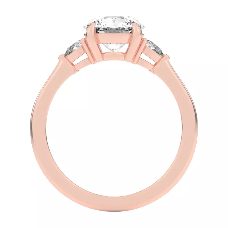 14K Rose Gold Kelsey Pear Diamond Three-Stone Engagement Ring