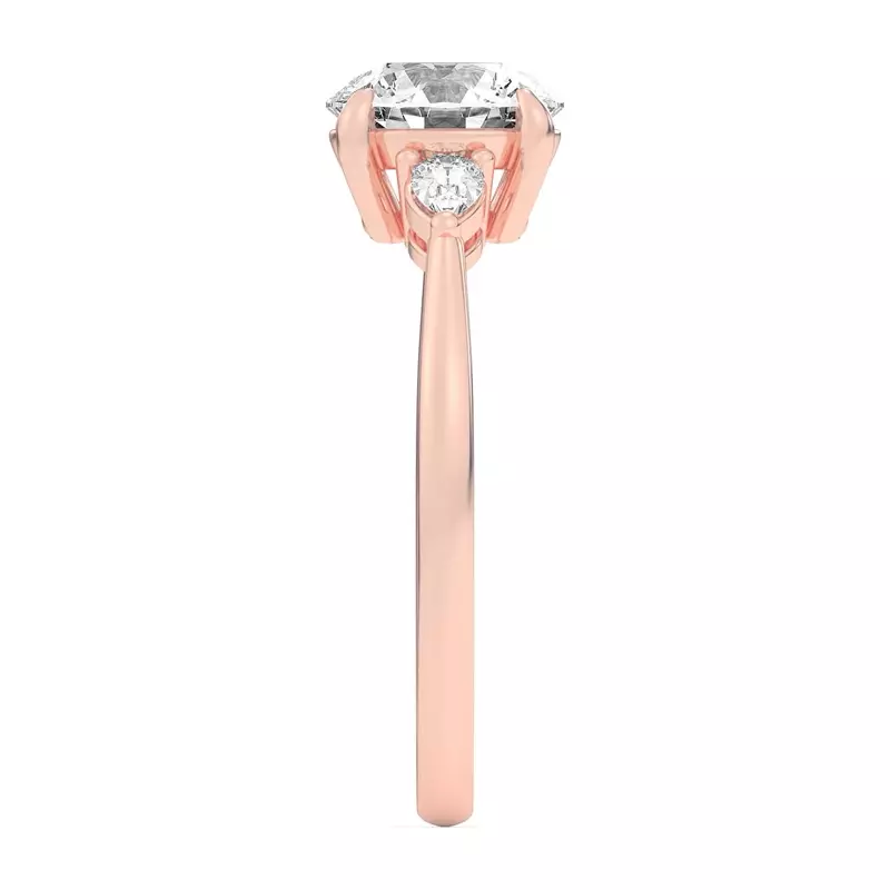 14K Rose Gold Kelsey Pear Diamond Three-Stone Engagement Ring