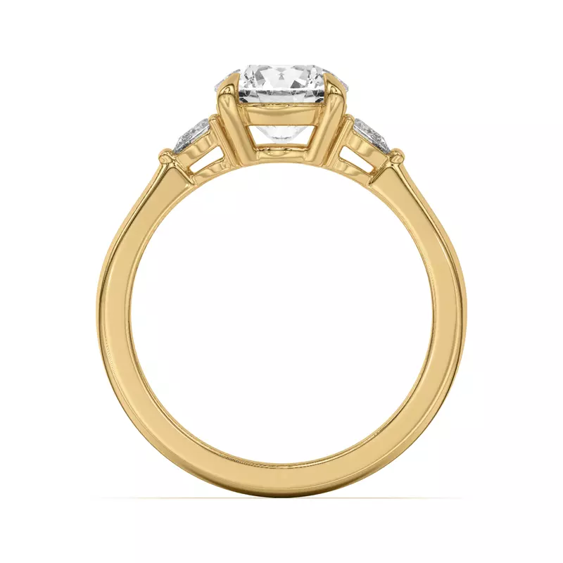 14K Yellow Gold Kelsey Pear Diamond Three-Stone Engagement Ring