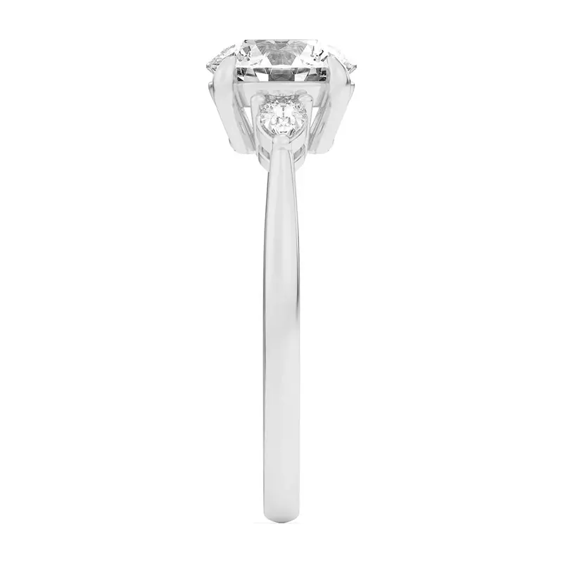 18K White Gold Kelsey Pear Diamond Three-Stone Engagement Ring