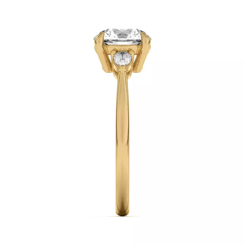 18K Yellow Gold Kelsey Pear Diamond Three-Stone Engagement Ring