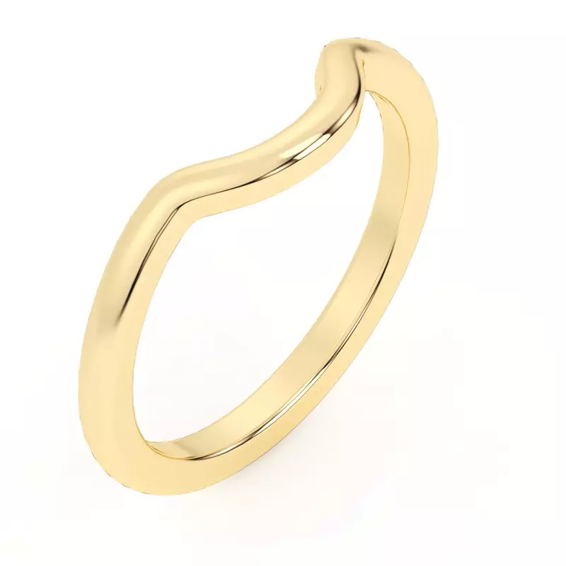 18K Yellow Gold Kelsey Curved Band