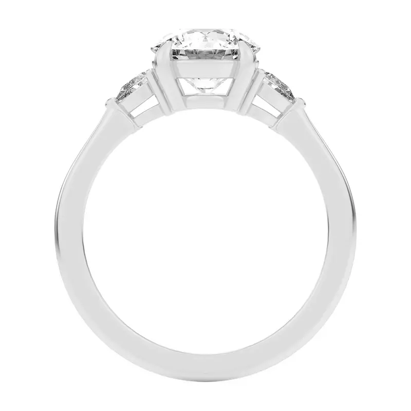 Platinum Kelsey Pear Diamond Three-Stone Engagement Ring