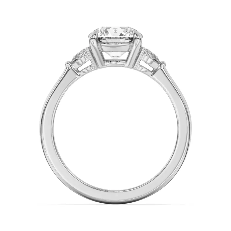 Platinum Kelsey Pear Diamond Three-Stone Engagement Ring