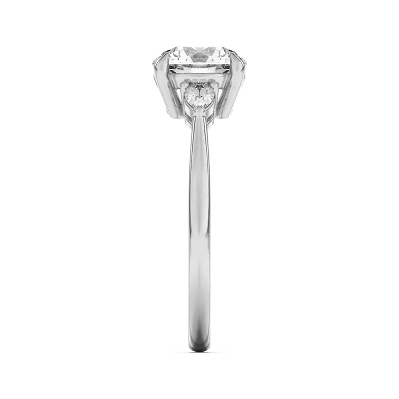 Platinum Kelsey Pear Diamond Three-Stone Engagement Ring