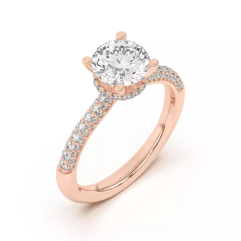 Bellora Pavé Hidden Halo Engagement Ring - 14K White Gold