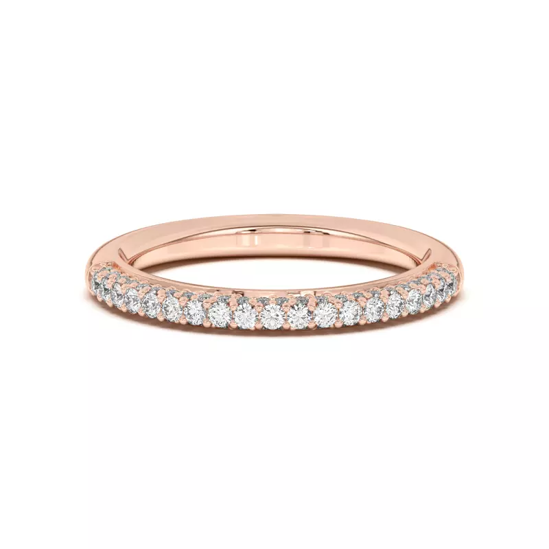 14K Rose Gold Ivana Triple Row Diamond Band