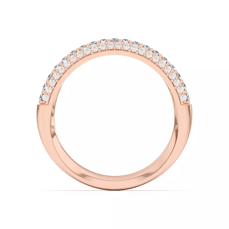 14K Rose Gold Ivana Triple Row Diamond Band