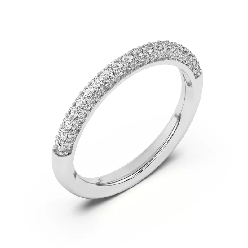 14K White Gold Ivana Triple Row Diamond Band