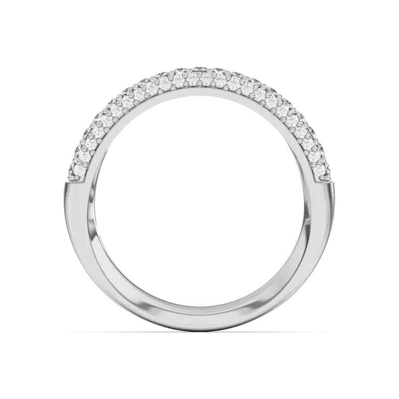 14K White Gold Ivana Triple Row Diamond Band