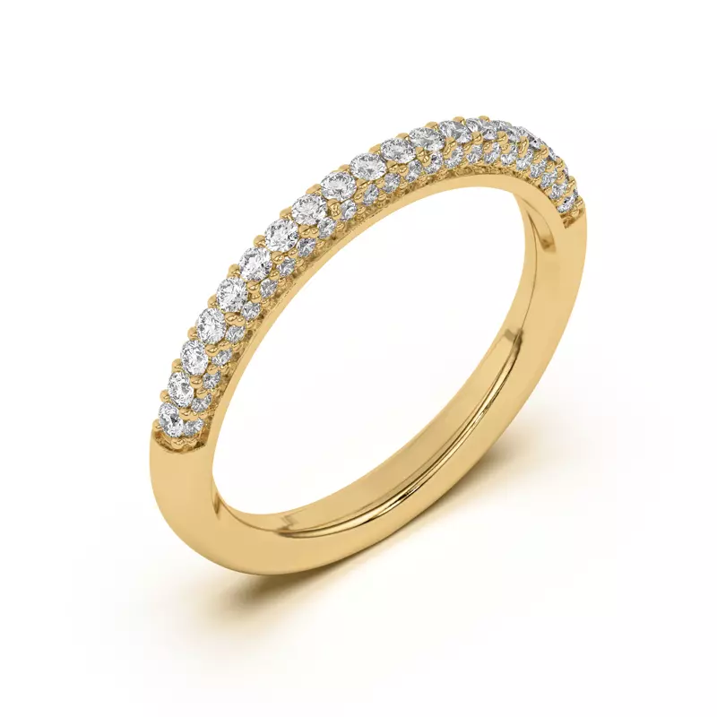 14K Yellow Gold Ivana Triple Row Diamond Band