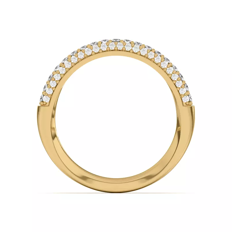14K Yellow Gold Ivana Triple Row Diamond Band