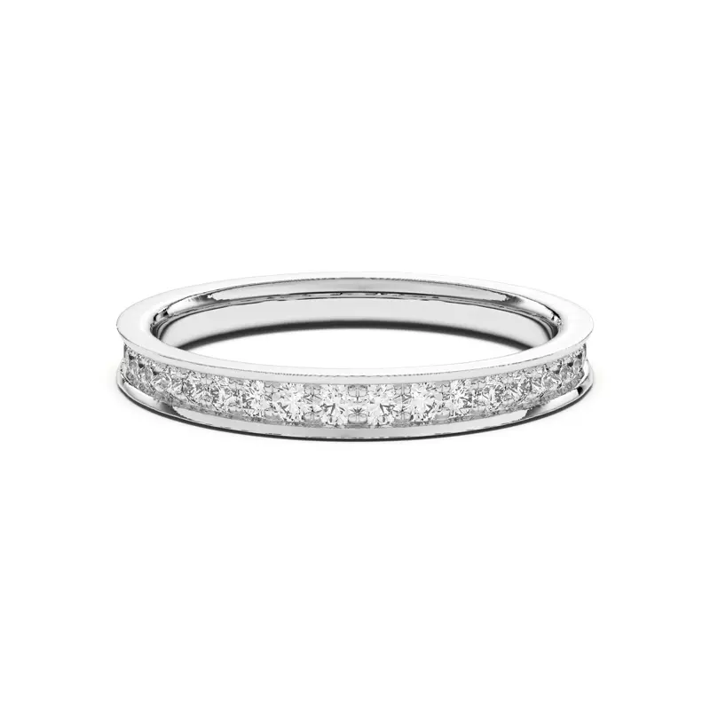 14K White Gold Bria Graduated Pavé Band
